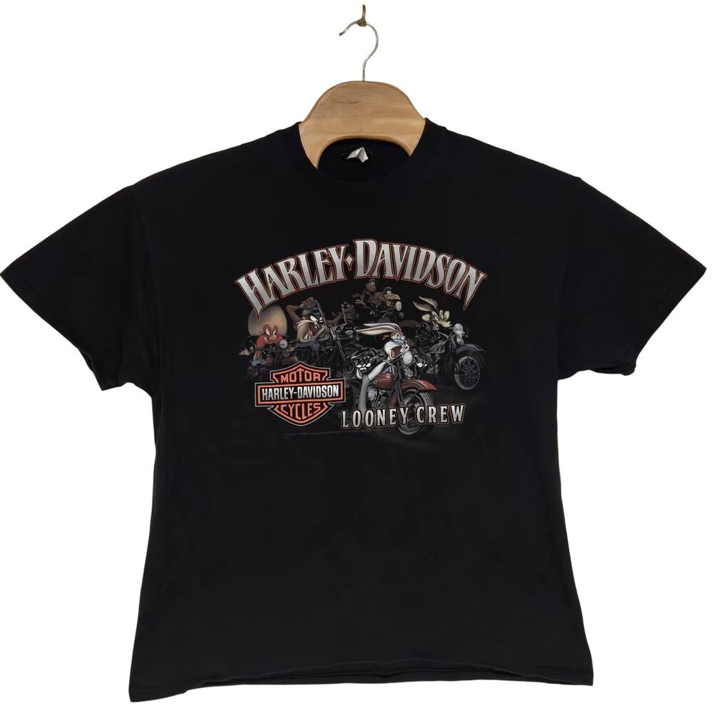 Harley Davidson Looney Tunes Running With The Pack T-Shirt Men's Size XL Black